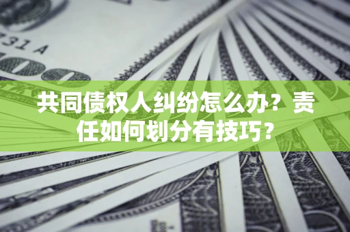 武汉共同债权人纠纷怎么办？责任如何划分有技巧？