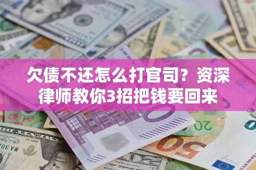 武汉欠债不还怎么打官司？资深律师教你3招把钱要回来