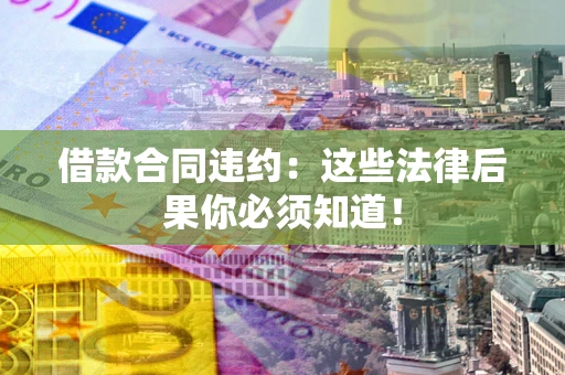 武汉借款合同违约：这些法律后果你必须知道！