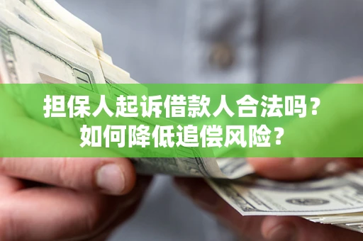 武汉担保人起诉借款人合法吗？如何降低追偿风险？