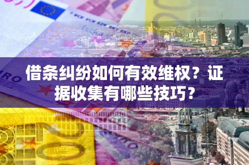 武汉借条纠纷如何有效维权？证据收集有哪些技巧？